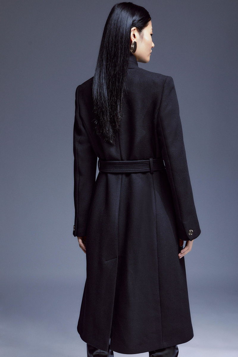 Italian Wool Forever Notch Neck Midi Coat