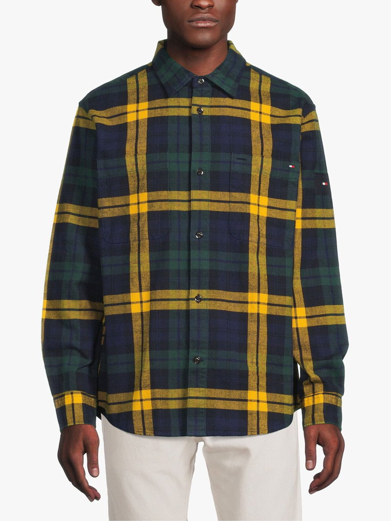 TOMMY HILFIGER Blackwatch Overshirt in Desert Sky/Hunter/Multi 