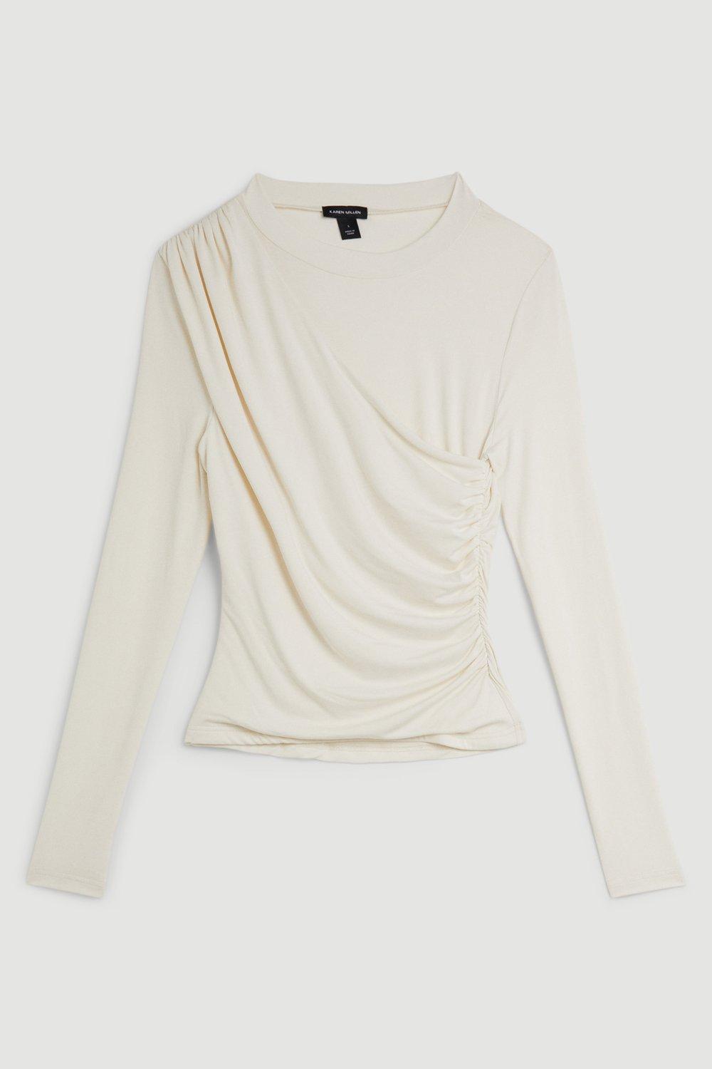 KAREN MILLEN Soft Touch Slinky Jersey Long Sleeve Top | endource