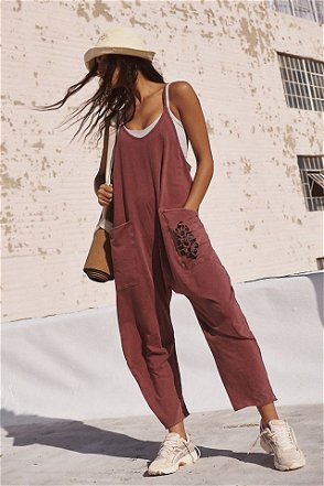 FREE PEOPLE FP Movement - Go To Flared Onesie in Bittersweet