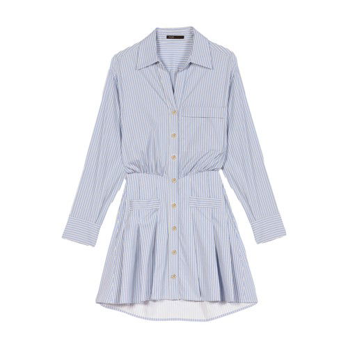 maje long striped shirt dress Striped patchwork dress Blue For Women