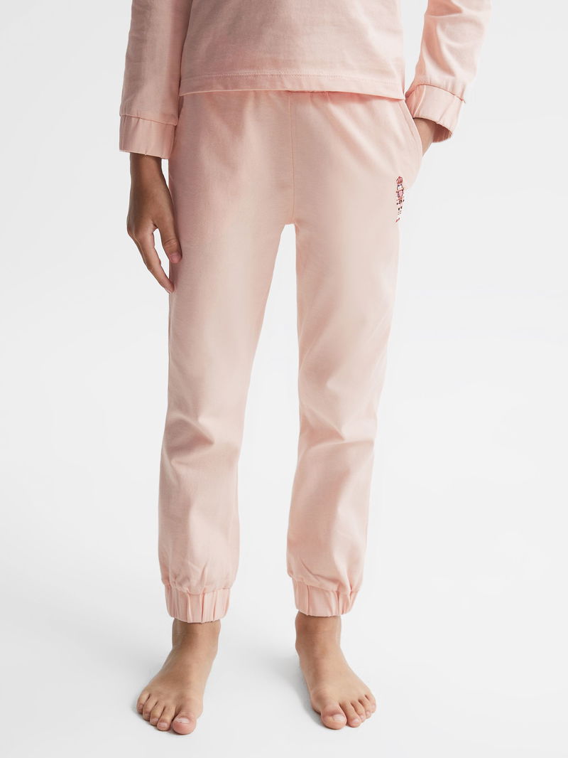 REISS Annie Junior Embroidered Queen Nightwear Bottoms in Pink