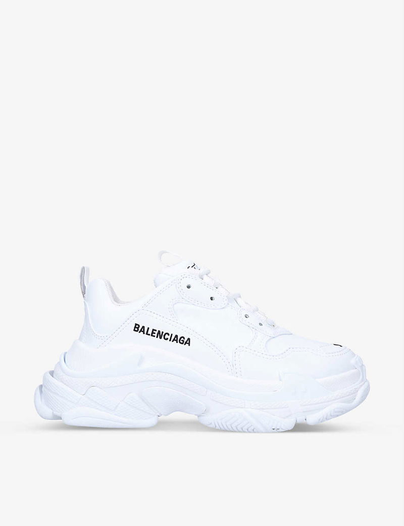 Balenciaga Triple S Leather and Mesh Sneakers