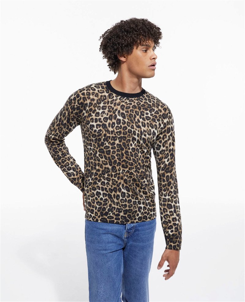 The Kooples Leopard Print Cashmere Sweater