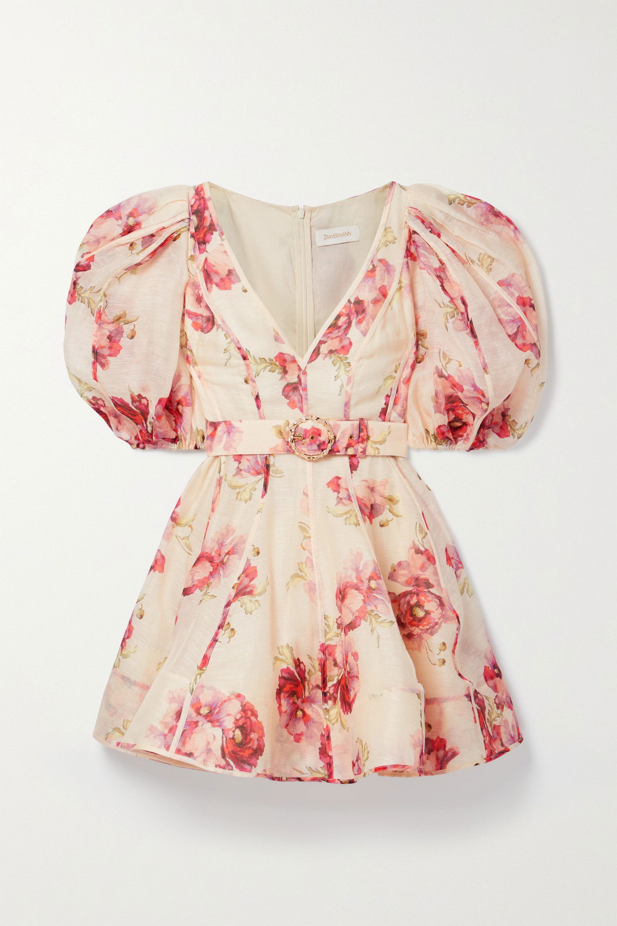ZIMMERMANN Matchmaker belted paisley-print linen and silk-blend mini dress