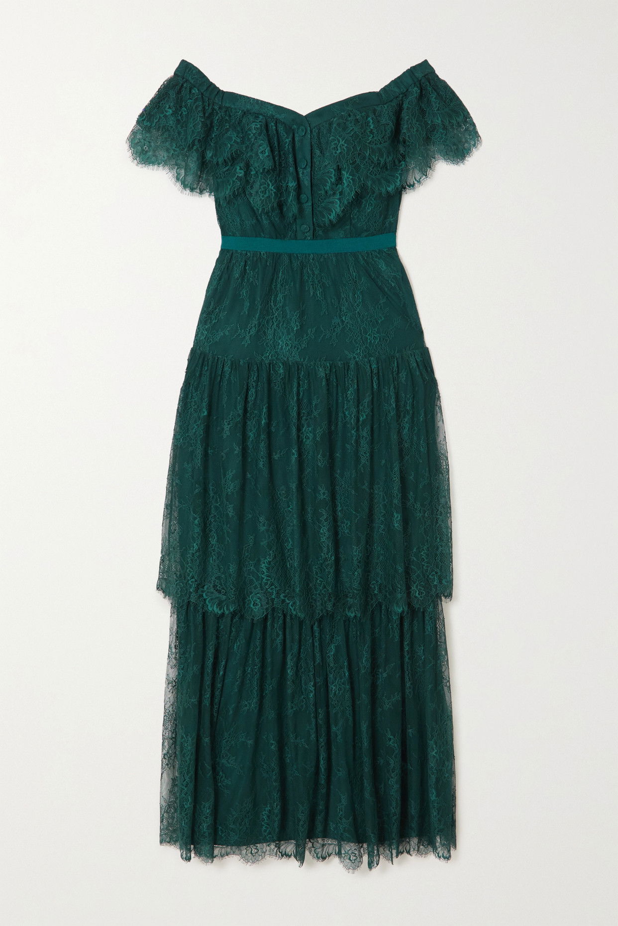 Off shoulder long sleeve ruched self tie maxi dress