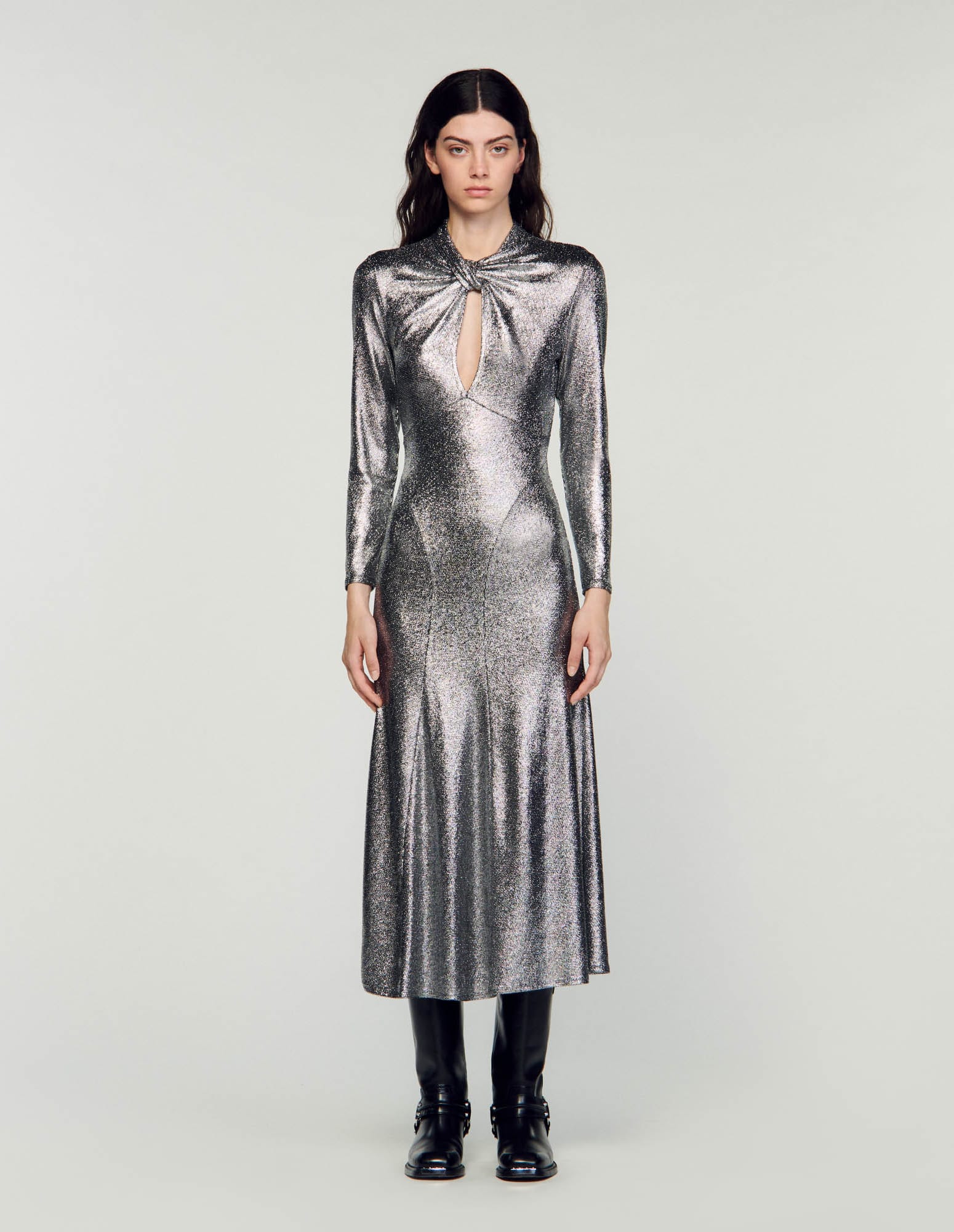 Sandro - Metallic Knit Mini Dress main image 1
