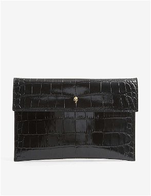 Uptown Baby textured-leather pouch