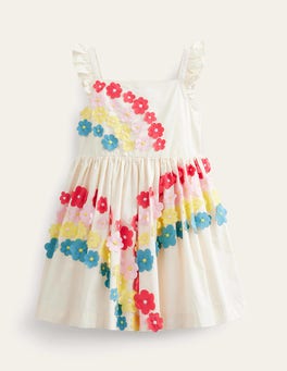 black mesh dress with embroidered flowers Boden Women's Ava Linen Blend Midi Dress in Blue