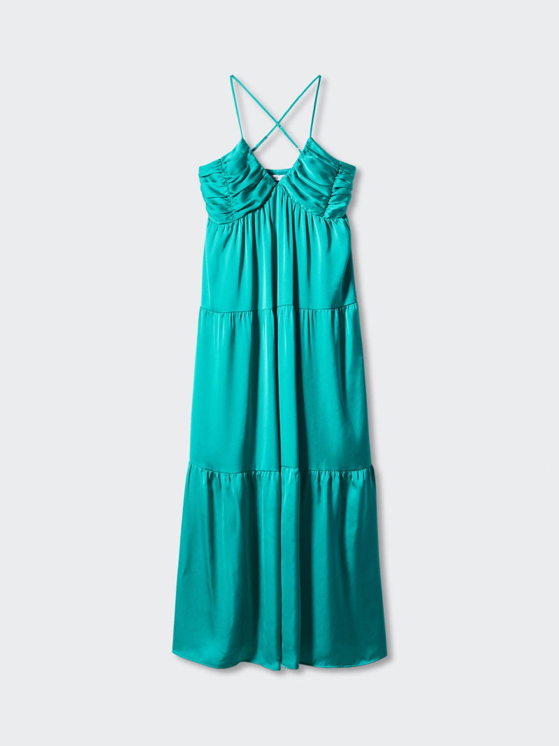 chinese dress ladies Mango Lace Cut-out Long Silk Slip Dress main image 1