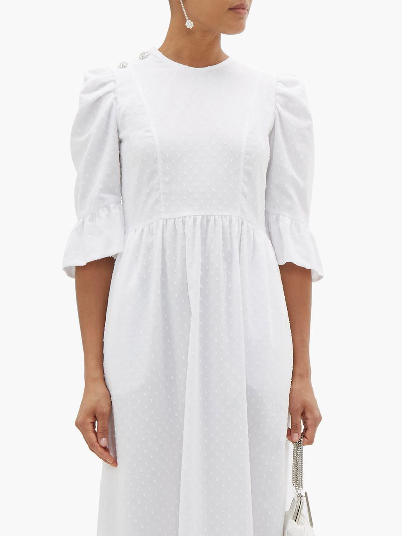 swiss dot maxi dress