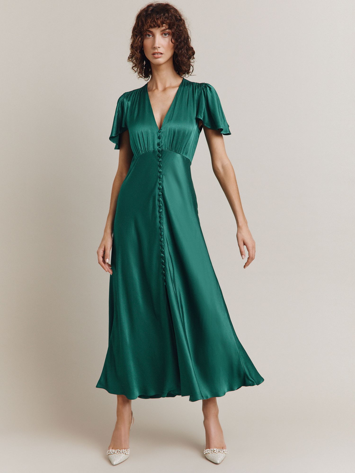 GRAND ENTRANCE WOVEN MIDI DRESS