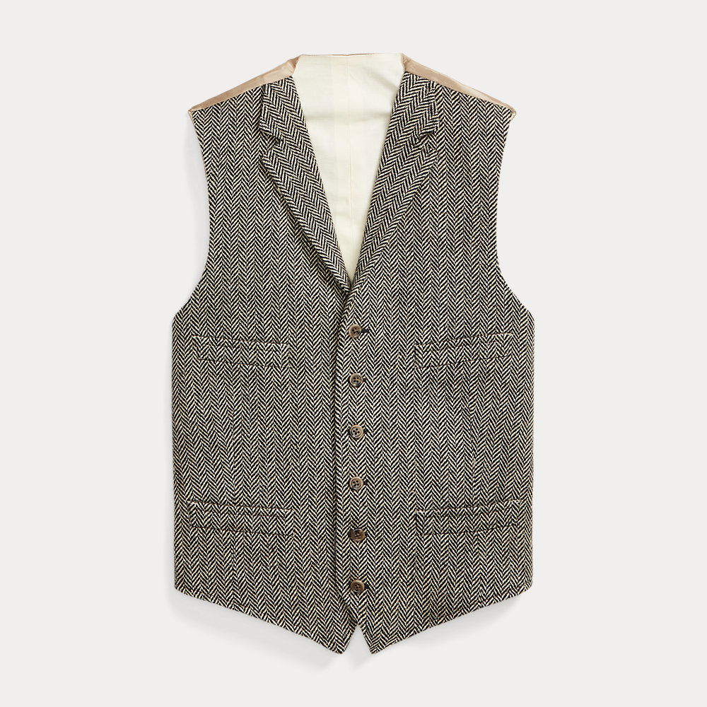 POLO RALPH LAUREN Wool Herringbone Tweed Waistcoat | Endource