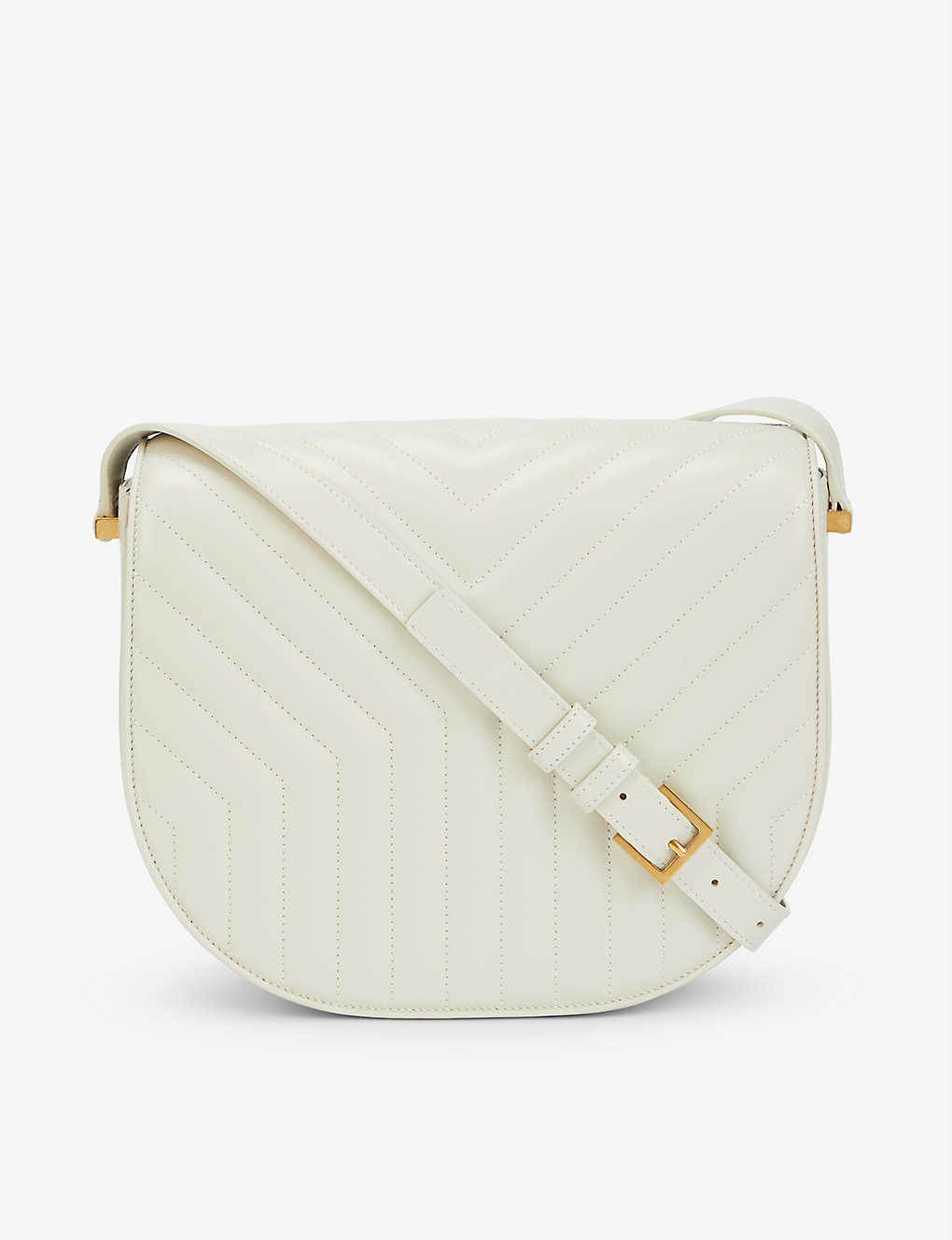 SAINT LAURENT Joan Quilted Leather Shoulder Bag in CREAM Endource