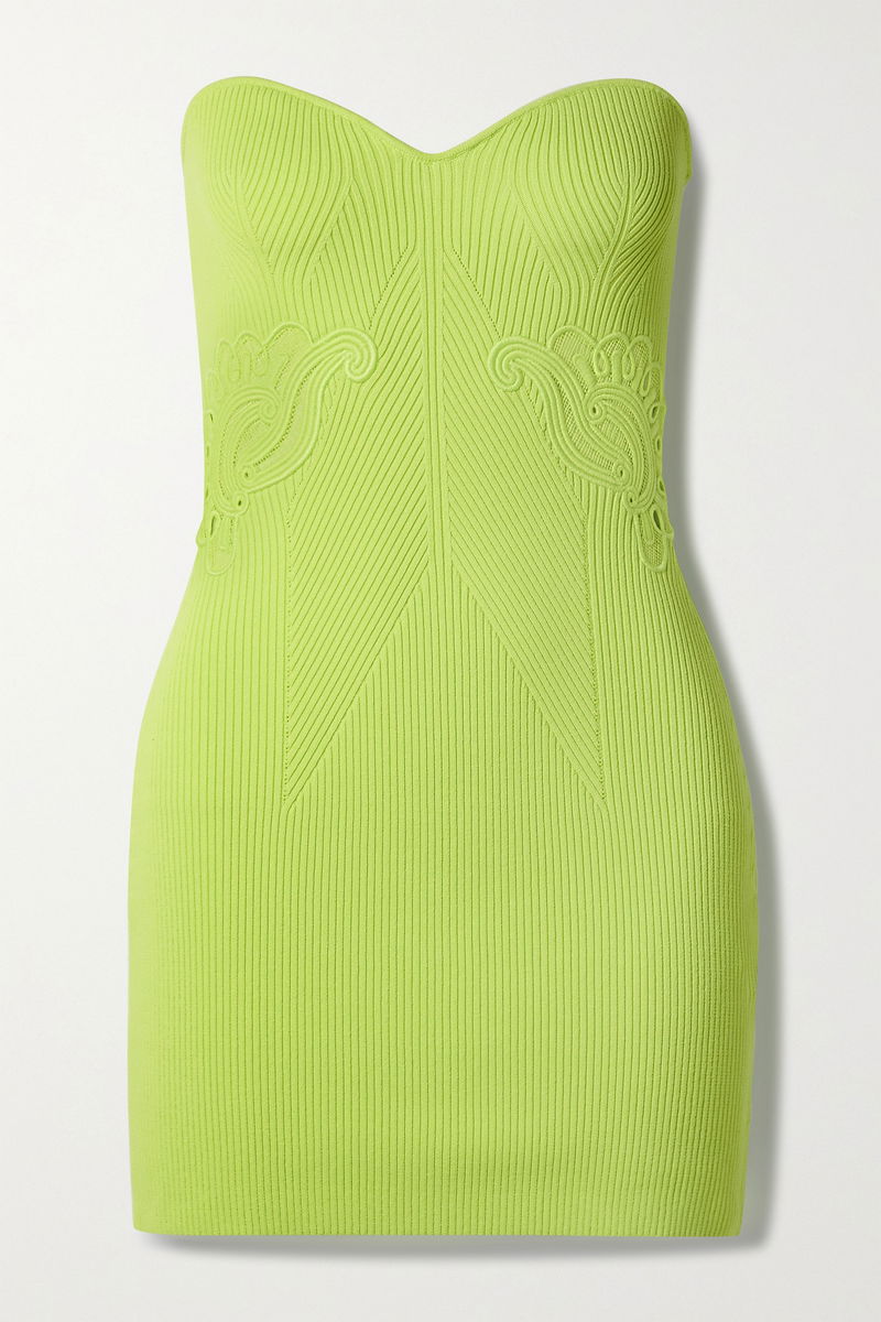 strapless open back dress Chic Staple Ribbed Knit Skater Dress main image 1