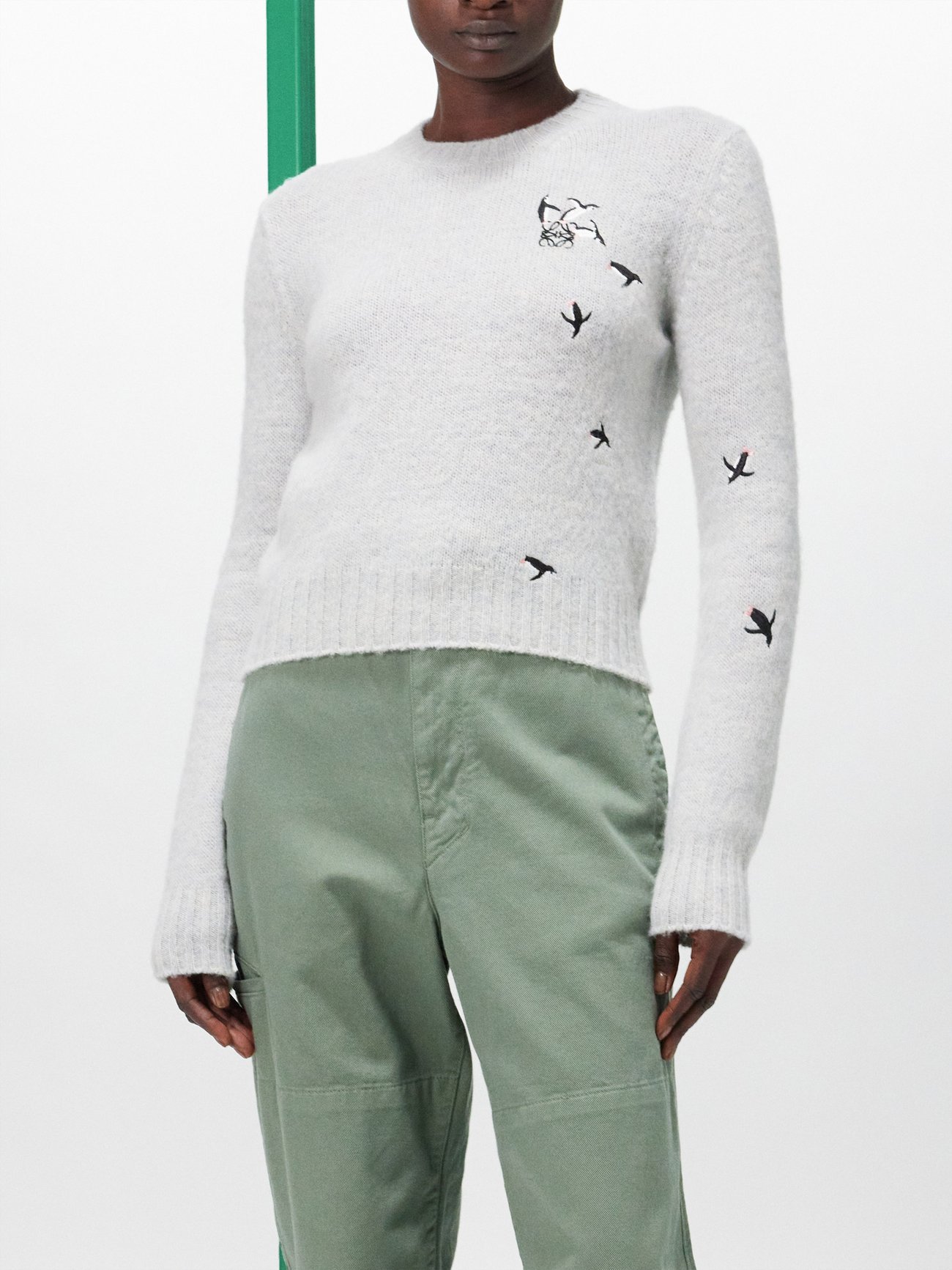 LOEWE Loewe x Suna Fujita - Embroidered Wool-Blend Sweater | endource