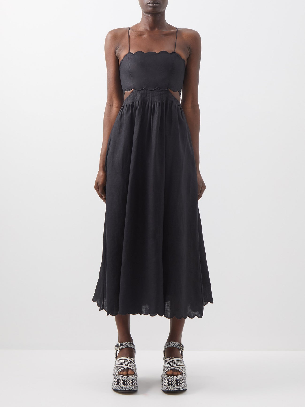 knee length dresses for ladies Jude Scallop Midi Dress – Petite Chérie main image 0