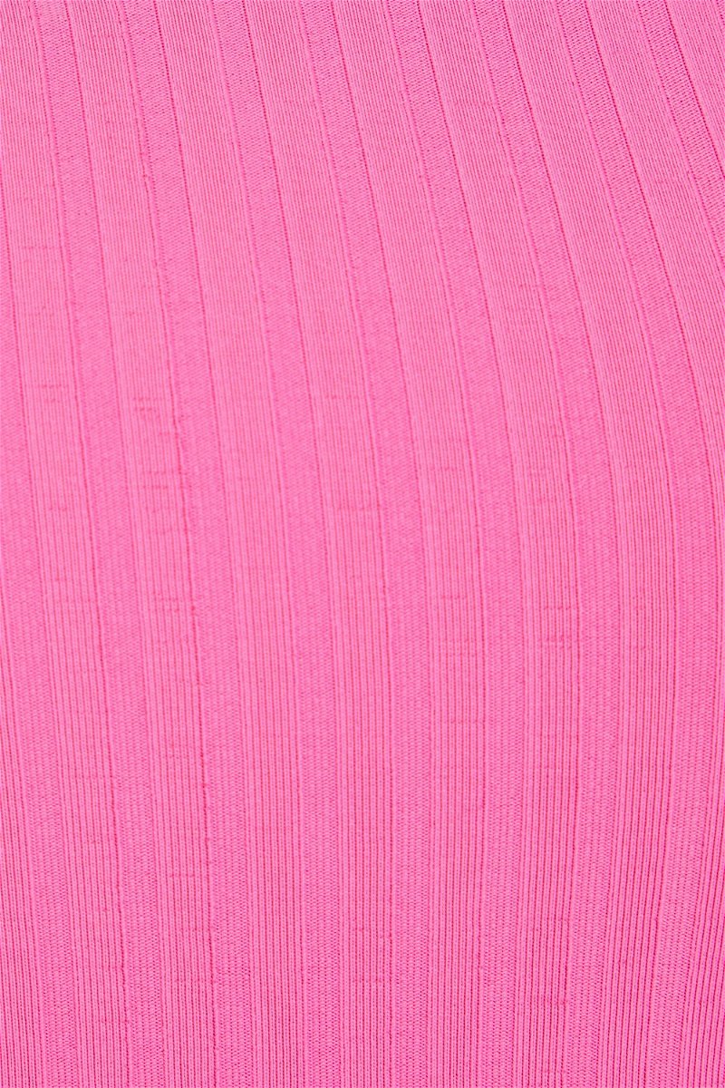 MELISSA ODABASH Palermo One-Shoulder Ribbed Swimsuit in Pink