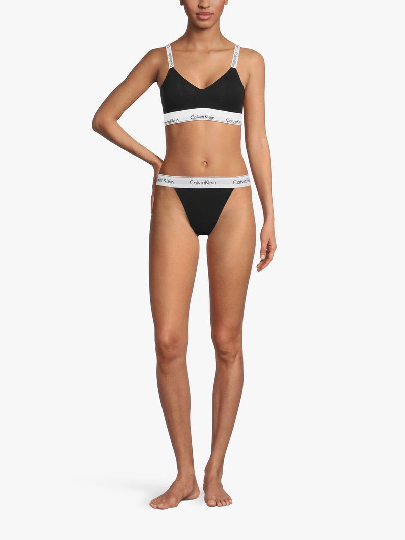 Calvin Klein Modern Cotton Lightly Lined Bralette In Black