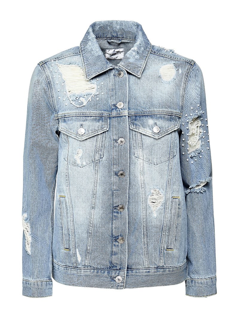 Guess Denim Jacket with Tears | Endource