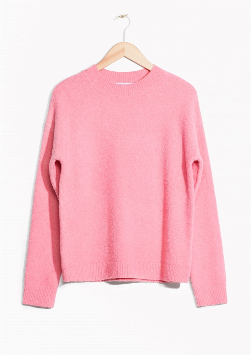 S'mores And Cozy Knit Sweater In Pink • Impressions Online Boutique