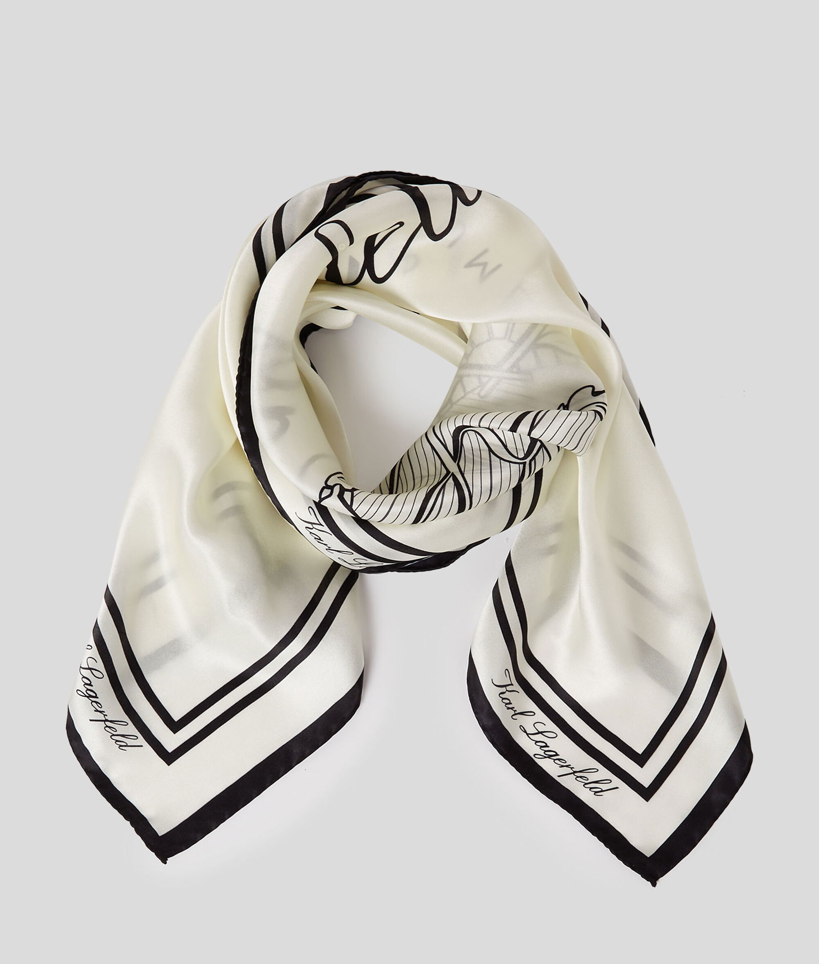KARL LAGERFELD Hotel Silk Scarf endource