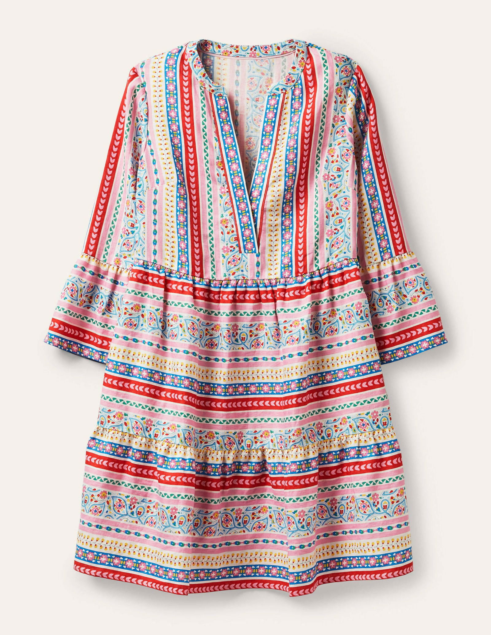 boden relaxed linen tiered dress BODEN Relaxed Linen Tiered Dress