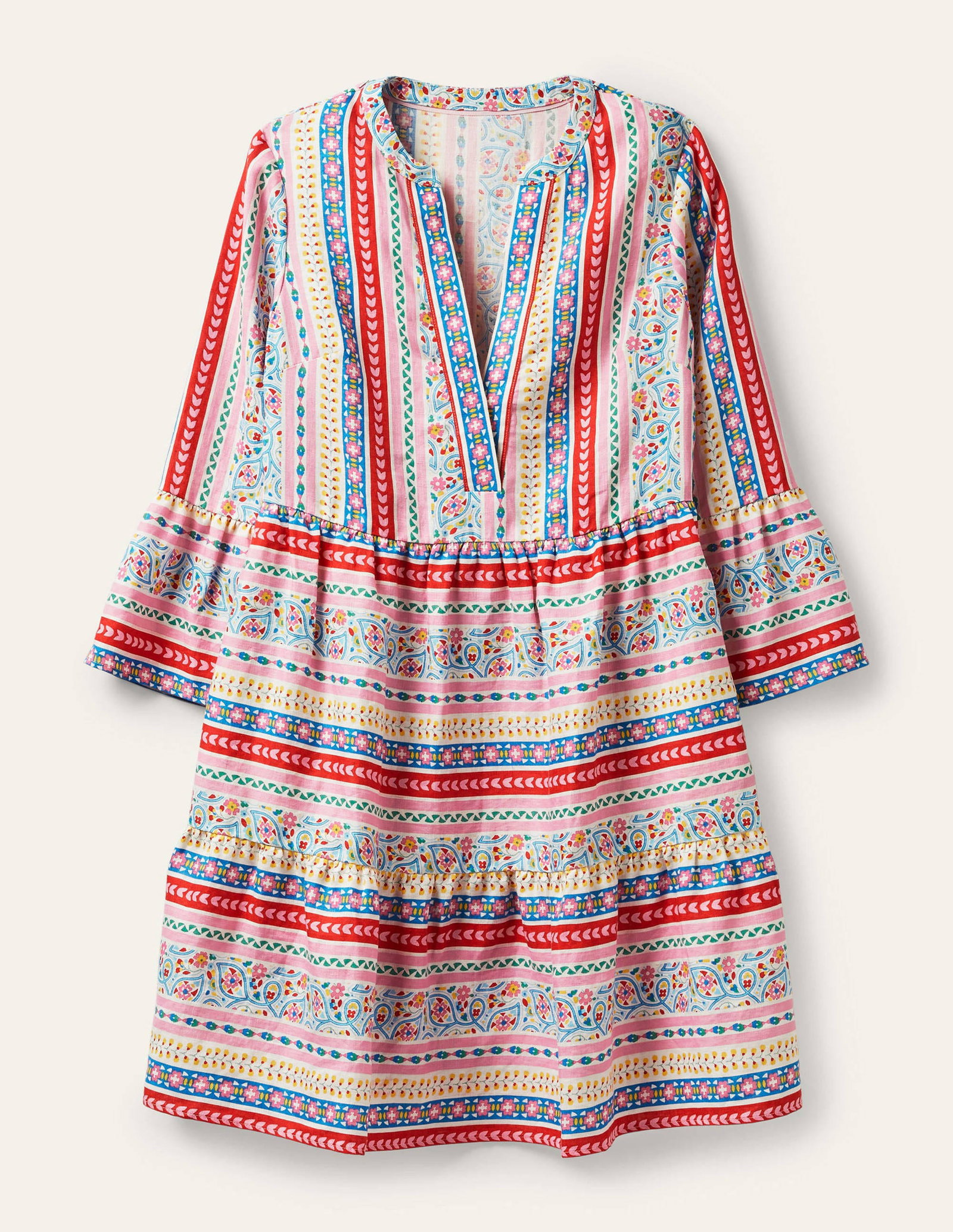 BODEN Relaxed Linen Tiered Dress | endource