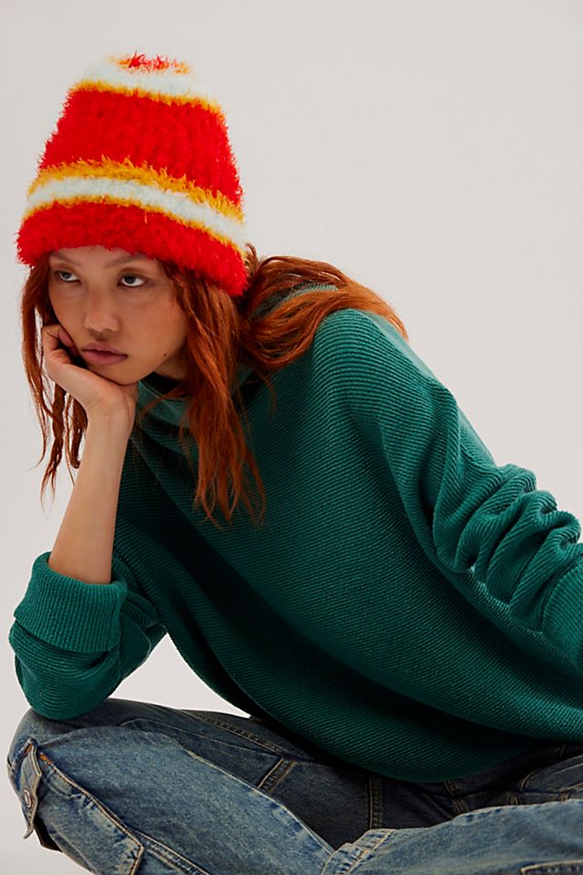 FREE PEOPLE Airy Rib Stripe Beanie | endource
