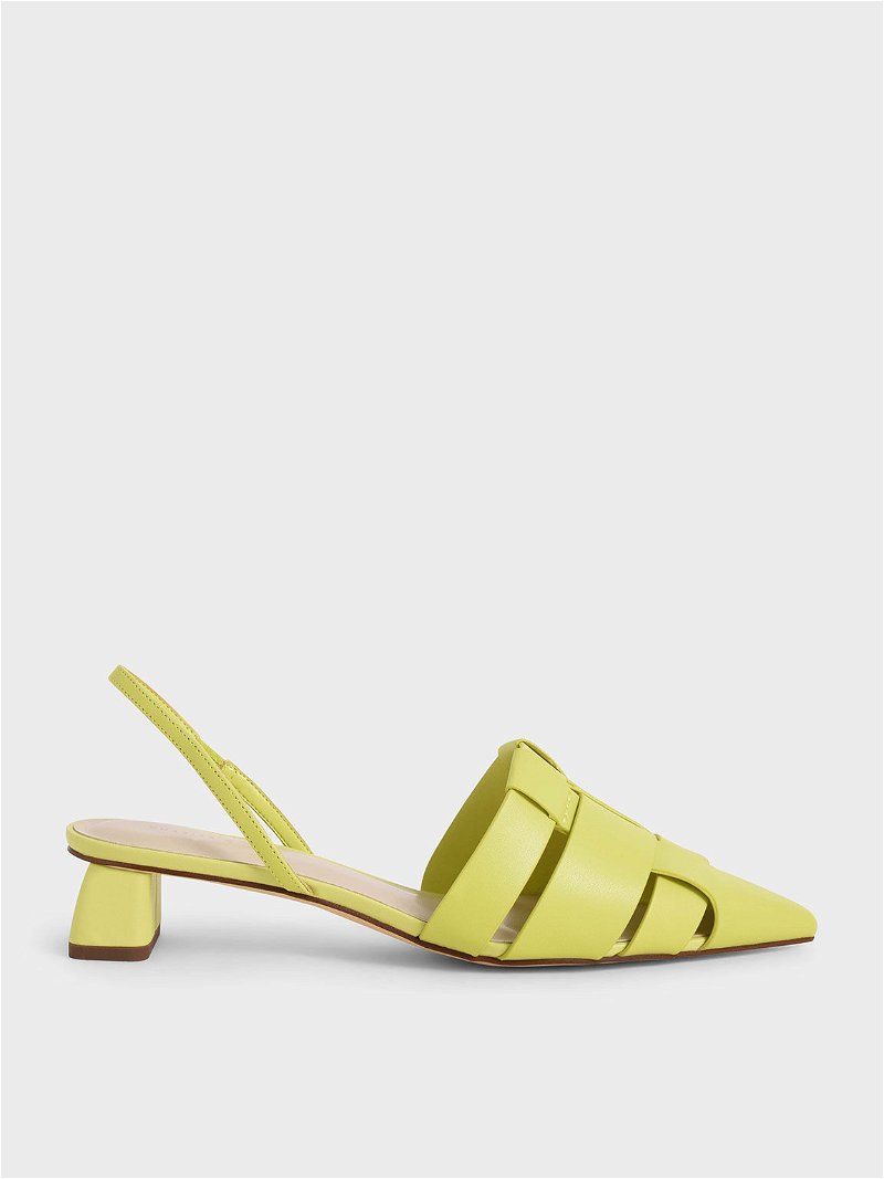 Green Woven Slingback Pumps | CHARLES & KEITH