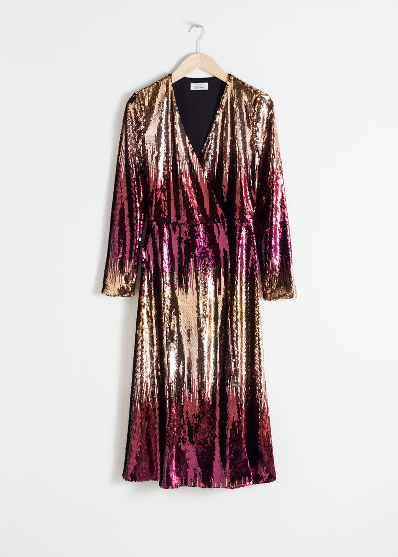 ombre sequin midi dress Karen Millen Petite Ombre Sequin Woven Midi Dress