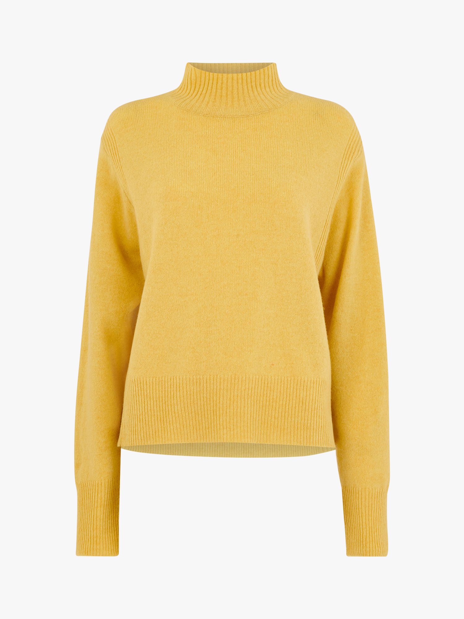 WHISTLES Ferne Wool Funnel Neck Jumper in Yellow Endource