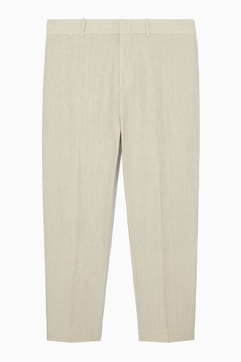 Fluid Tapered Trousers - Beige - ARKET  Linen suits women, Linen suit, Tapered  trousers