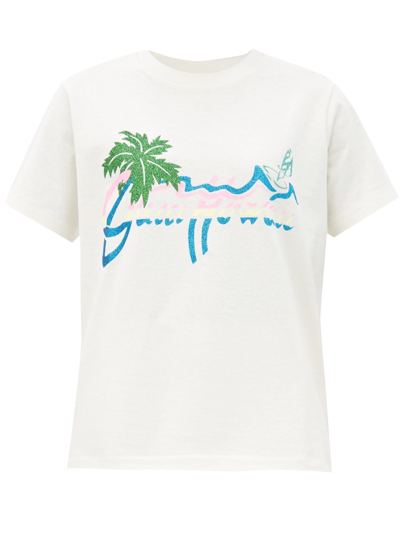 GUCCI Hawaii-Print Cotton-Jersey T-shirt | endource