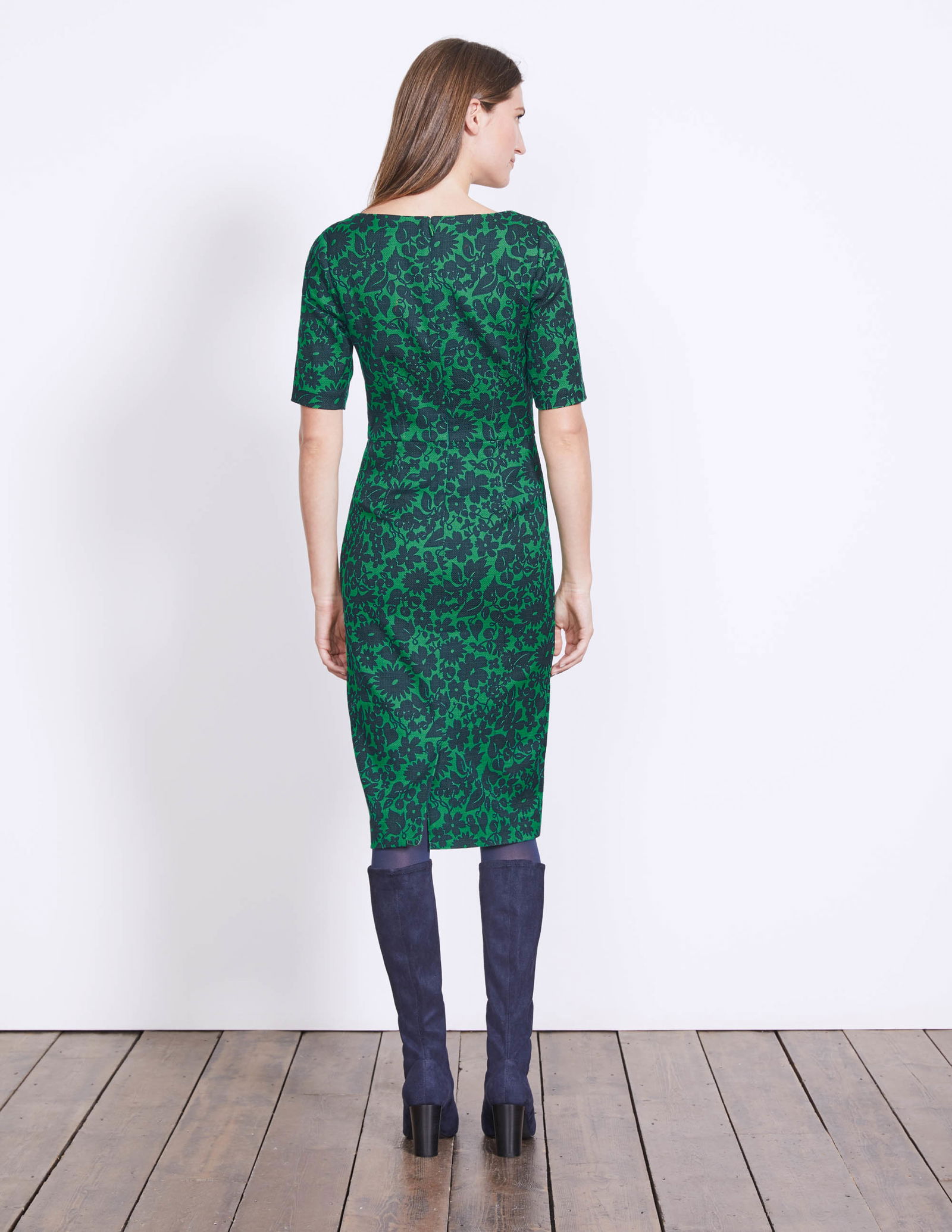 slim fit dress slacks Embroidered Tulle Ruffle Dress-Stormbolt Blue Embroidery main image 1