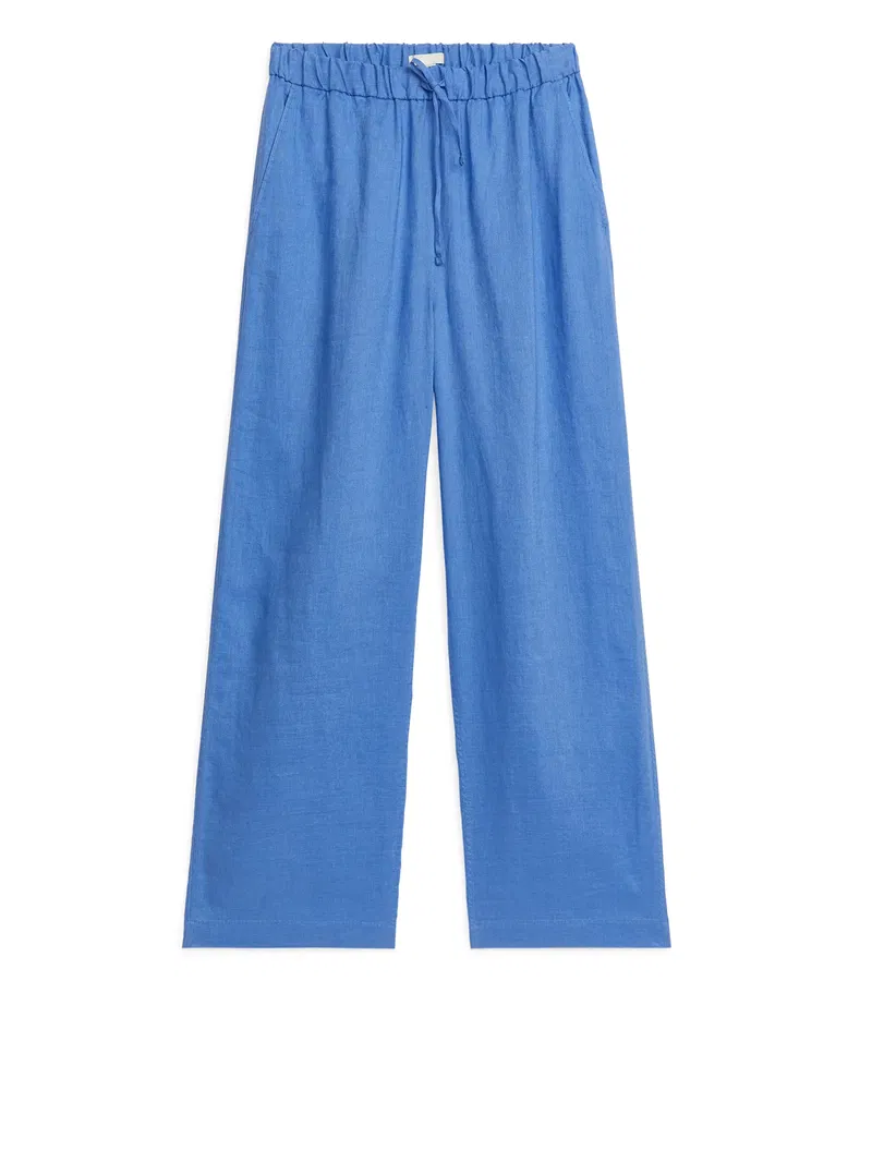 Reiss Cleo Linen Wide-Leg Drawstring Trousers