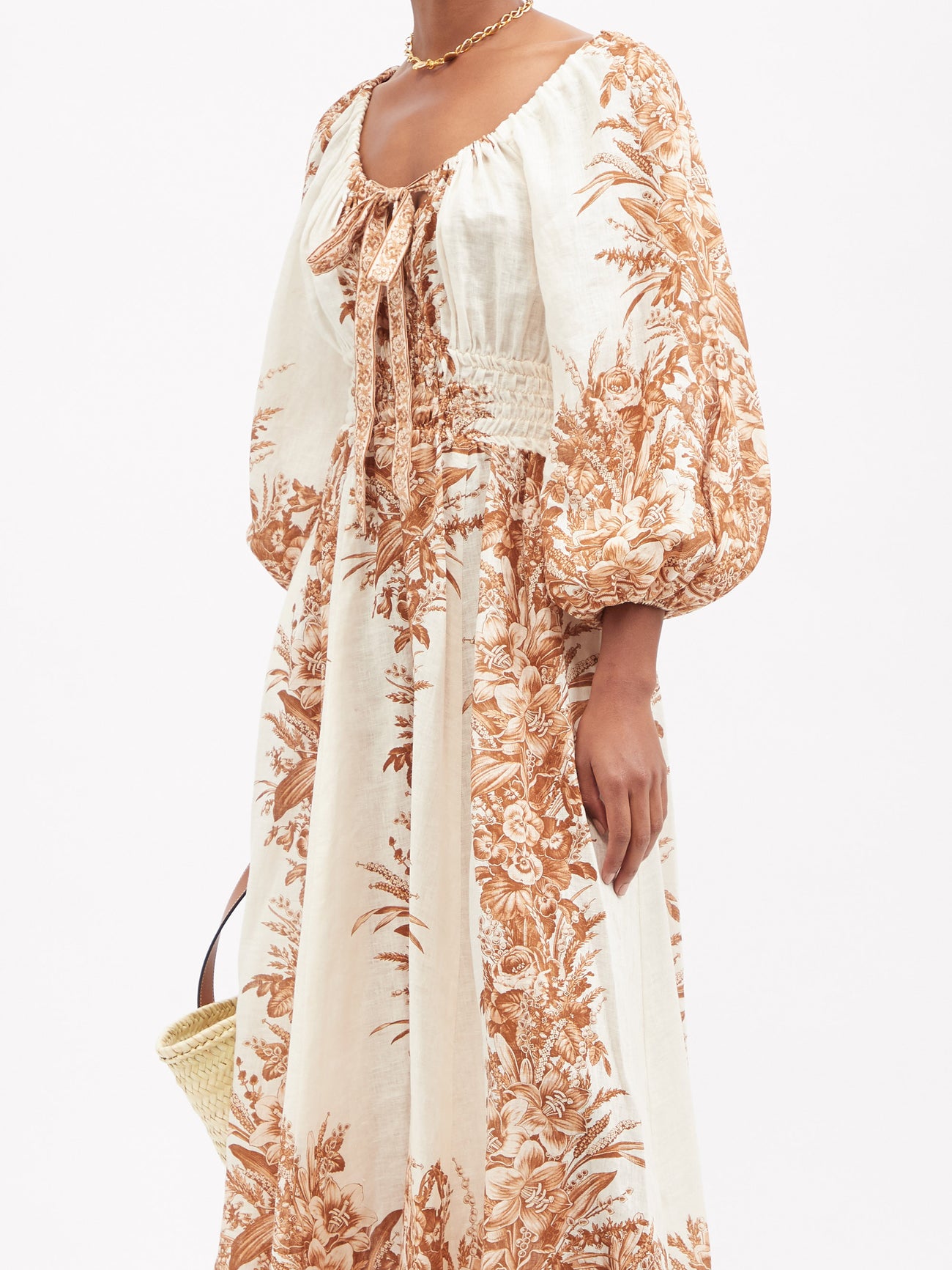 ZIMMERMANN Moonshine Floral-Print Voile Midi Dress | endource ZIMMERMANN Moonshine Floral-Print Voile Midi Dress | endource