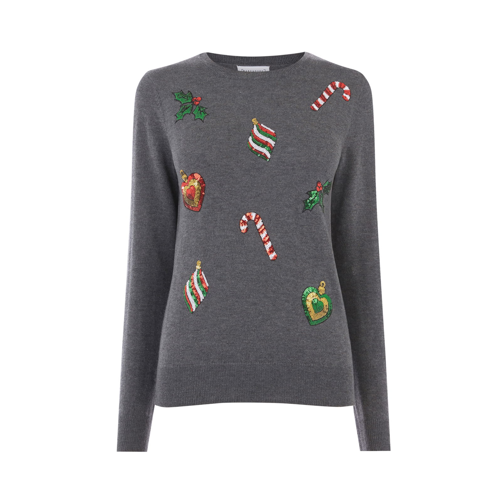 WAREHOUSE Sequin Icons Christmas Jumper endource