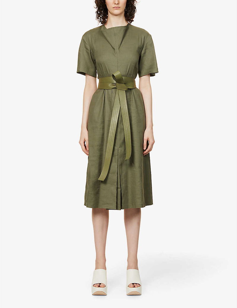 green emerald velvet dress LOEWE
