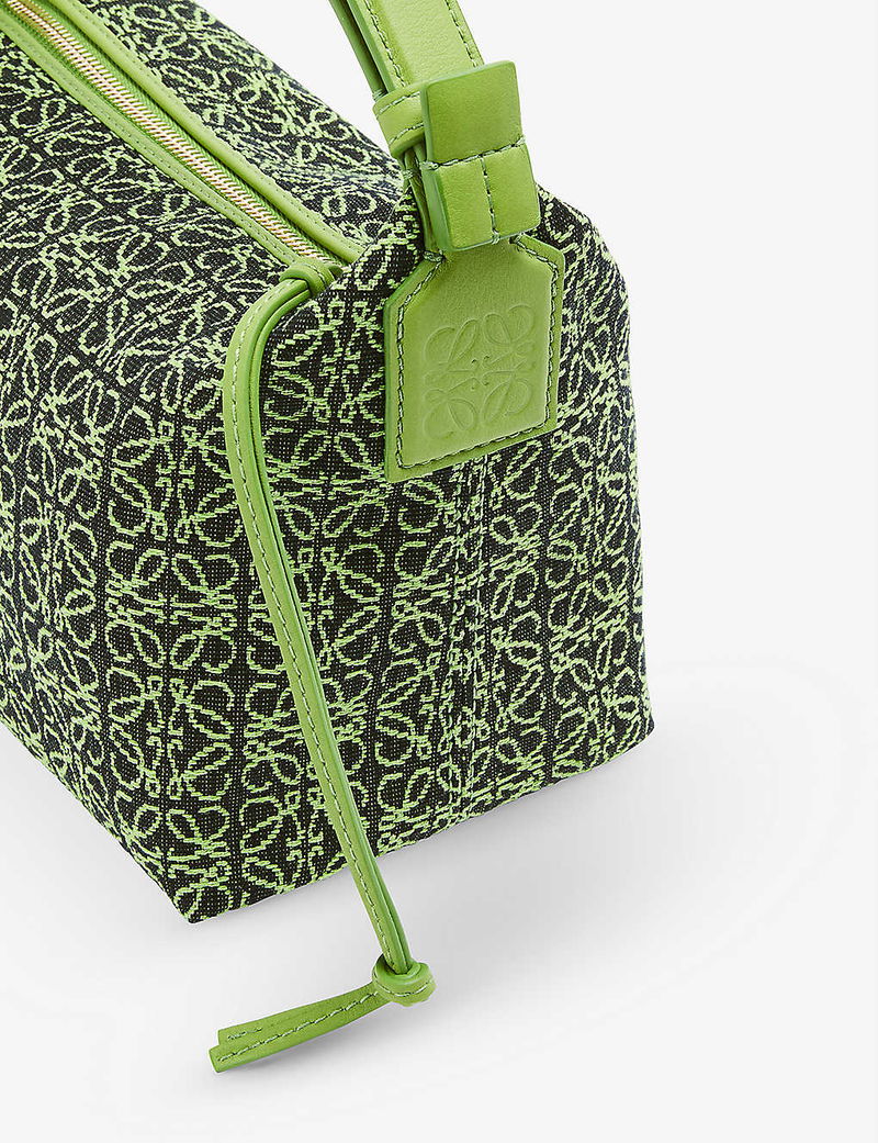 Loewe Cubi Green LOEWE Cubi Small Leather And Canvas Shoulder Bag - Main Image