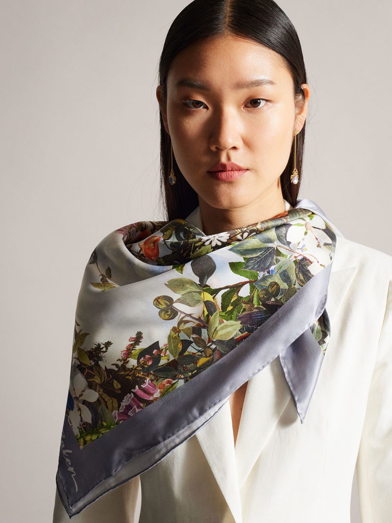 TED BAKER Kerriea Floral Square Scarf endource