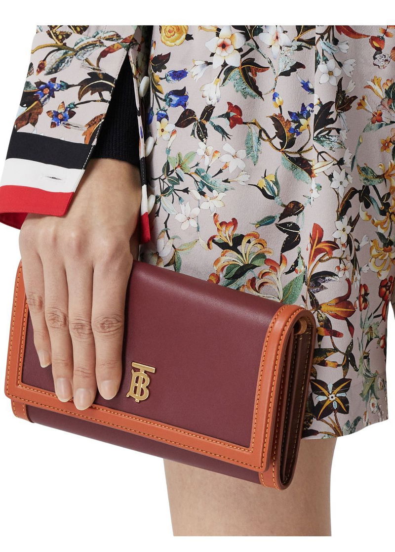 burberry embossed leather wallet with detachable strap