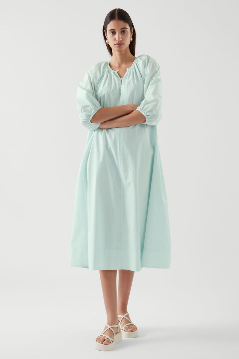 cos mint green dress COS Mint green puff sleeves dress Only worn once for