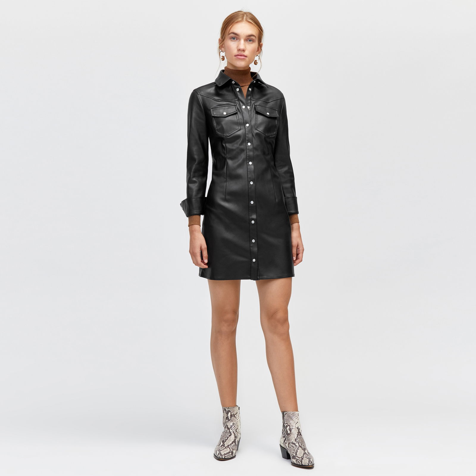 WAREHOUSE Faux Leather Western Dress | endource