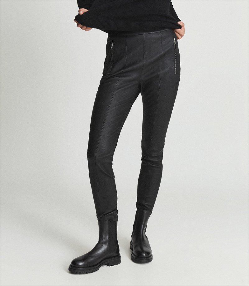 Skinny-Fit Leather Trousers