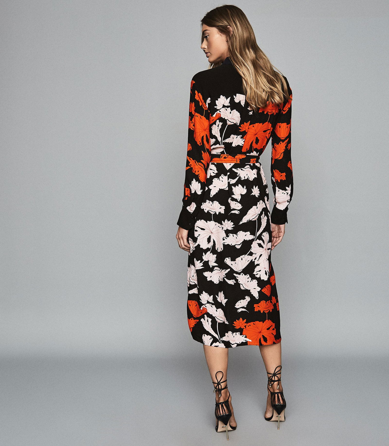reiss cathleen shirt dress REISS Cathleen Floral Printed Shirt Dress