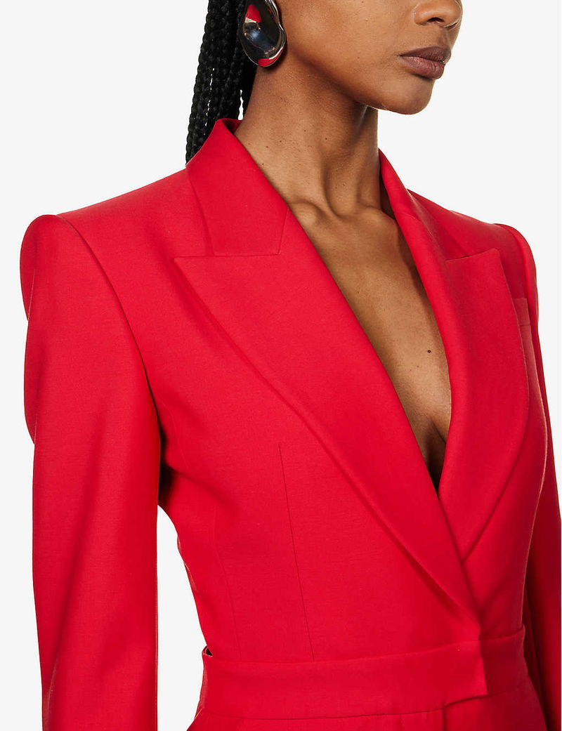 Red Jumpsuit Outfit Jumpsuit With Suit Jacket ALEXANDER MCQUEEN