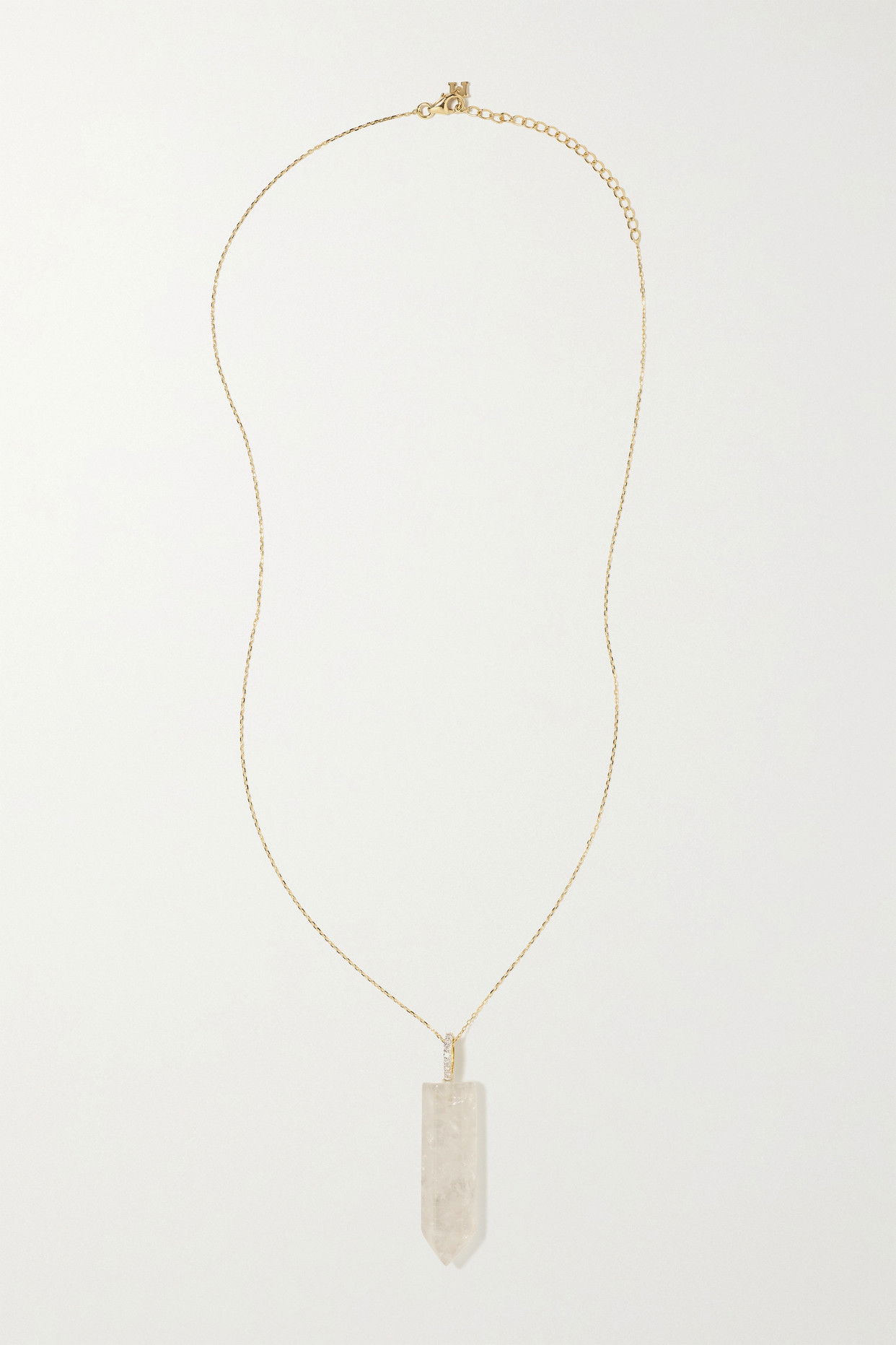 14-Karat Gold, Quartz And Diamond Necklace