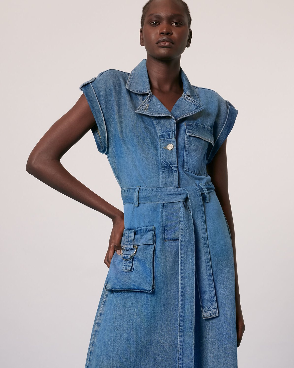 whistles alria denim dress WHISTLES Alisha Denim Midi Dress