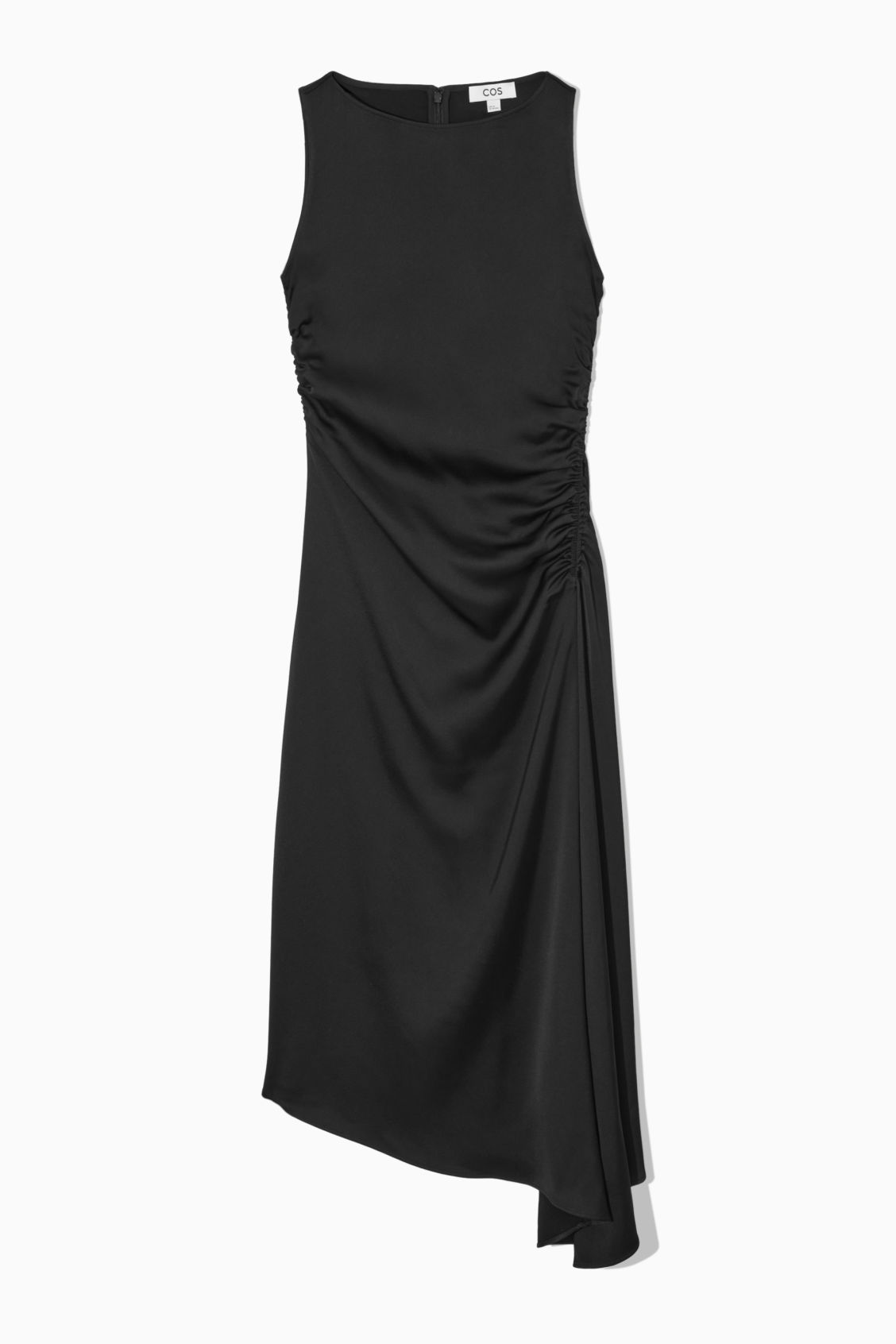 Satin Asymmetrical Midi Dress